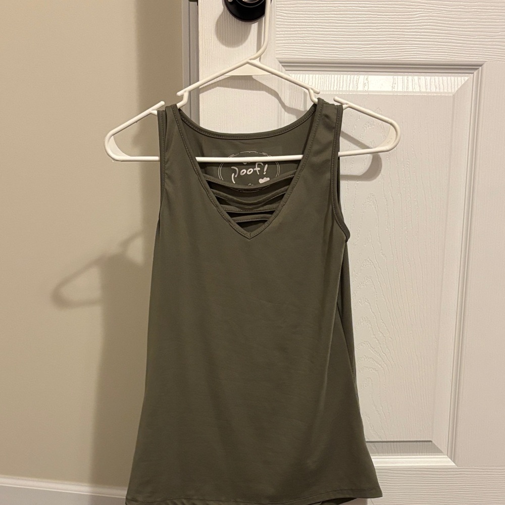 Poof! Olive Green Tank Top